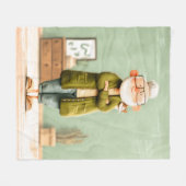 Charmanter Opa und seine Katze Fleecedecke (Vorderseite (Horizontal))