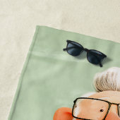 Charmanter Opa und seine Katze Strandtuch (Beispiel)