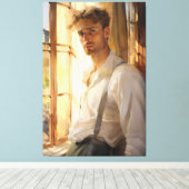 Charmanter Ort: Junge Mannwasserfarbe Leinwanddruck (Insitu (Holzboden))