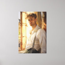 Charmanter Ort: Junge Mannwasserfarbe Leinwanddruck