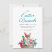 Charmanter Osterbrunch Bunny & Blume Basket Einladung (Vorderseite)