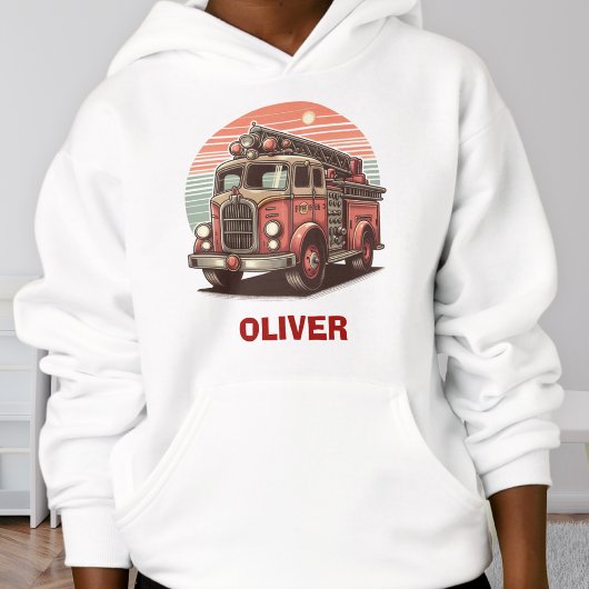 Charmanter Retro-Vintager Feuerzug bei Sonnenunter Hoodie