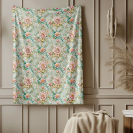 Charmanter Rokoko Blanket mit zarten Blume Fleecedecke
