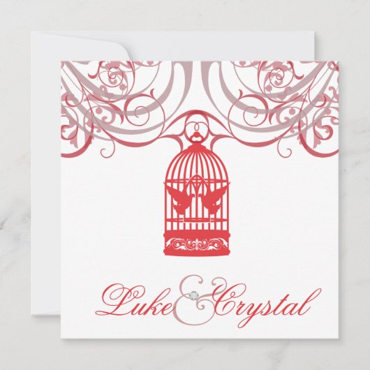 Charmanter Rotkäppchen-Hochzeitsempfang Einladung (Vorderseite)