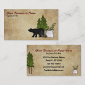 Charmanter Rustikaler Berglandbär Silhouette Visitenkarte (Vorne/Hinten)
