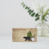 Charmanter Rustikaler Berglandbär Silhouette Visitenkarte (Stehend Vorderseite)