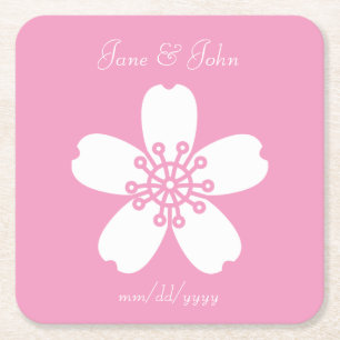 Charmanter Sakura in Petal Pink Paper Untersetzer