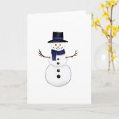 Charmanter Schneemann mit blauem Schal und passend Karte (Gelbe Blume)