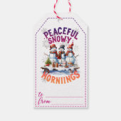 Charmanter Schneemann Weihnachtsgeschenk-Tags Geschenkanhänger (Rückseite)