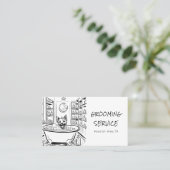 Charmanter Sketch-Hund in einem Wellness-Center, i Visitenkarte (Stehend Vorderseite)