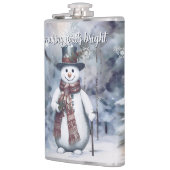 Charmanter Snowman Watercolor Winterwald Flachmann (Links)