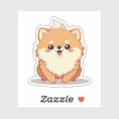 Charmanter Spitz, Bubbly Kawaii Delight, Klein Aufkleber (Blatt)