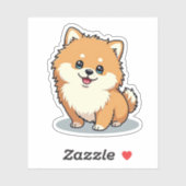 Charmanter Spitz, Bubbly Kawaii, klein Aufkleber (Blatt)