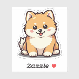 Charmanter Spitz, Bubbly Kawaii, klein Aufkleber