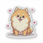 Charmanter Spitz Charm, Bubbly Kawaii Delight, Aufkleber (Vorderseite)