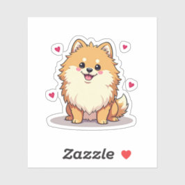 Charmanter Spitz Charm, Bubbly Kawaii Delight, Aufkleber