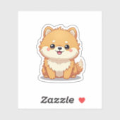 Charmanter Spitz, flauschige Freude, klein Aufkleber (Blatt)