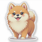 Charmanter Spitz, Kawaii Delight, Klein Aufkleber (Vorderseite)