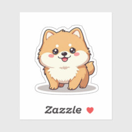 Charmanter Spitz, Kawaii Whimsy, klein Aufkleber