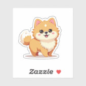 Charmanter Spitz, Whimsical Kawaii Flair, Klein Aufkleber (Blatt)