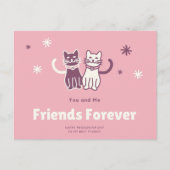 Charmanter Tag der Freundschaft zwischen Rosa und Postkarte (Vorderseite)