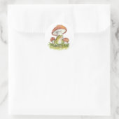 Charmanter Toad unter dem Pilz Runder Aufkleber (Tasche)