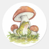 Charmanter Toad unter dem Pilz Runder Aufkleber (Vorderseite)