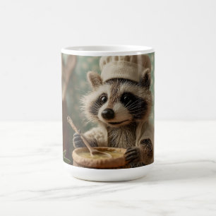 Charmanter und Niedlicher Raccoon-Koch, der eine S Kaffeetasse