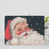 Charmanter Vintager Weihnachtsmann Feiertagskarte (Stehend Vorderseite)