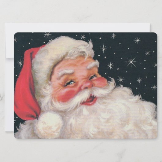 Charmanter Vintager Weihnachtsmann Feiertagskarte (Vorderseite)