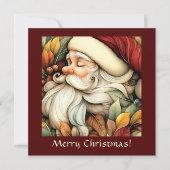 Charmanter Vintager Weihnachtsmann individuell ein Feiertagskarte (Vorderseite)