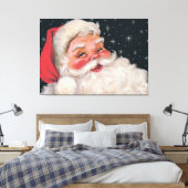 Charmanter Vintager Weihnachtsmann Leinwanddruck (Insitu (Schlafzimmer))
