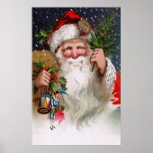 Charmanter Vintager Weihnachtsmann Poster (Vorne)