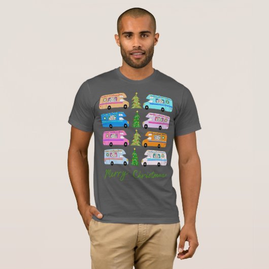 Charmanter Weihnachtscamper Retro Motorhome RV Xma T-Shirt (Vorne ganz)