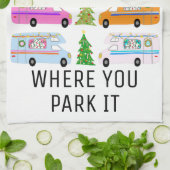 Charmanter Weihnachtscamper Retro RV Motorhomes Xm Geschirrtuch (Gefaltet)