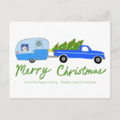 Charmanter Weihnachtscamper Vintag RV Xmas CUSTOM Postkarte (Vorderseite)