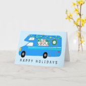 Charmanter Weihnachtscamper Vintag RV Xmas Karte (Gelbe Blume)