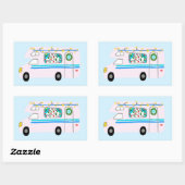 Charmanter Weihnachtscamper Vintag RV Xmas Rechteckiger Aufkleber (Blatt)