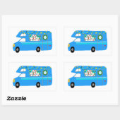 Charmanter Weihnachtscamper Vintag RV Xmas Rechteckiger Aufkleber (Blatt)