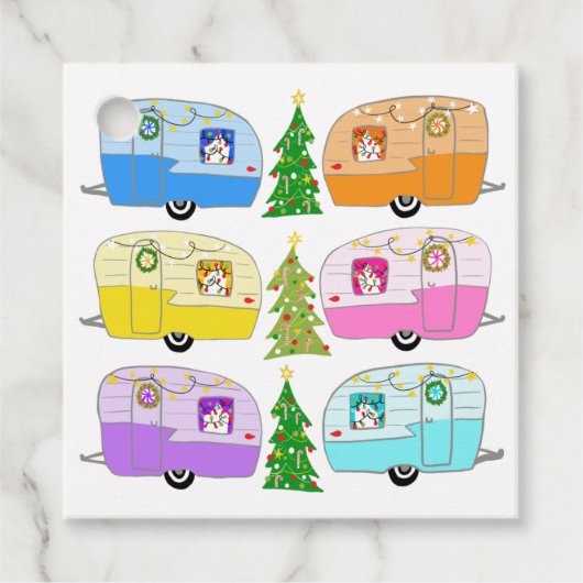 Charmanter Weihnachtscamper Vintager Anhänger RV X (Vorderseite)