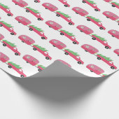 Charmanter Weihnachtscamper Vintager Anhänger RV X Geschenkpapier (Ecke)