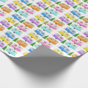 Charmanter Weihnachtscamper Vintager Anhänger RV X Geschenkpapier