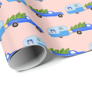Charmanter Weihnachtscamper Vintager Trailer RV Xm Geschenkpapier