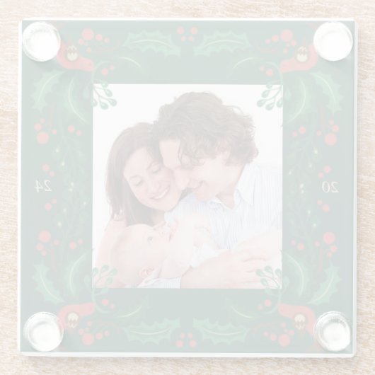 Charmanter Weihnachtsrahmen-Untersetzer Glasuntersetzer (Rückseite)