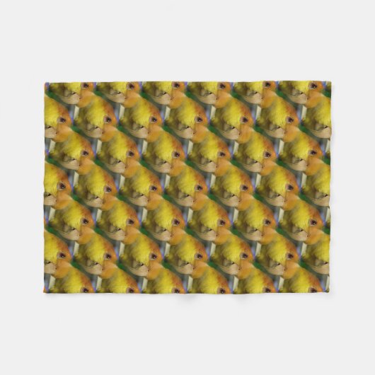 Charmanter Weißer Bündner Papagei Fleecedecke (Vorderseite (Horizontal))