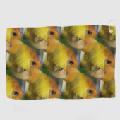 Charmanter Weißer Bündner Papagei Golfhandtuch (Horizontal)