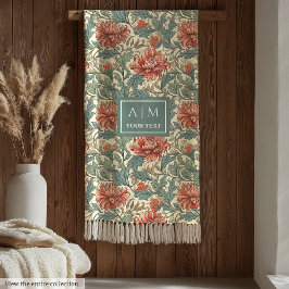 Charmanter Werfer der botanischen Kunst im Morris- Fleecedecke