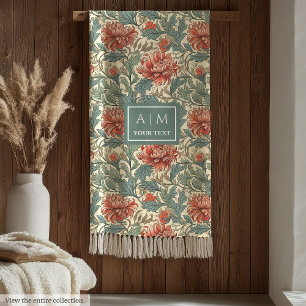 Charmanter Werfer der botanischen Kunst im Morris- Fleecedecke