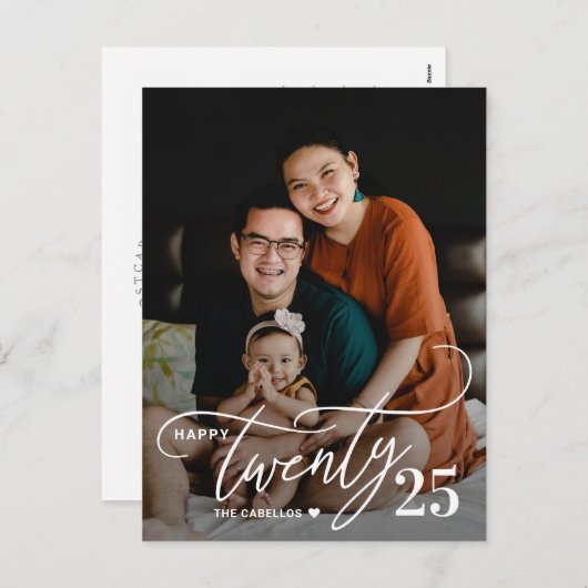 Charmantes 20-Happy New Year Foto Postkarte (Vorne/Hinten)