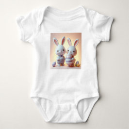 Charmantes 3D Osterhase mit festlichem Ei Baby Strampler